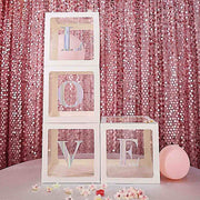 2 pcs 12" Transparent Balloon Boxes with Glittered Trim