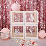 2 pcs 12" Transparent Balloon Boxes with Glittered Trim