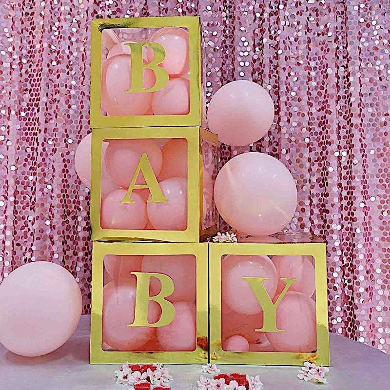 2 pcs 12" Transparent Balloon Boxes with Glittered Trim