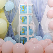 2 pcs 12" Transparent Balloon Boxes with Glittered Trim