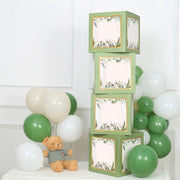 2 pcs 12" Transparent Balloon Boxes with Glittered Trim