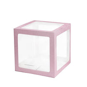 2 pcs 12" Transparent Balloon Boxes with Glittered Trim PROP_BOX_002_12_046G