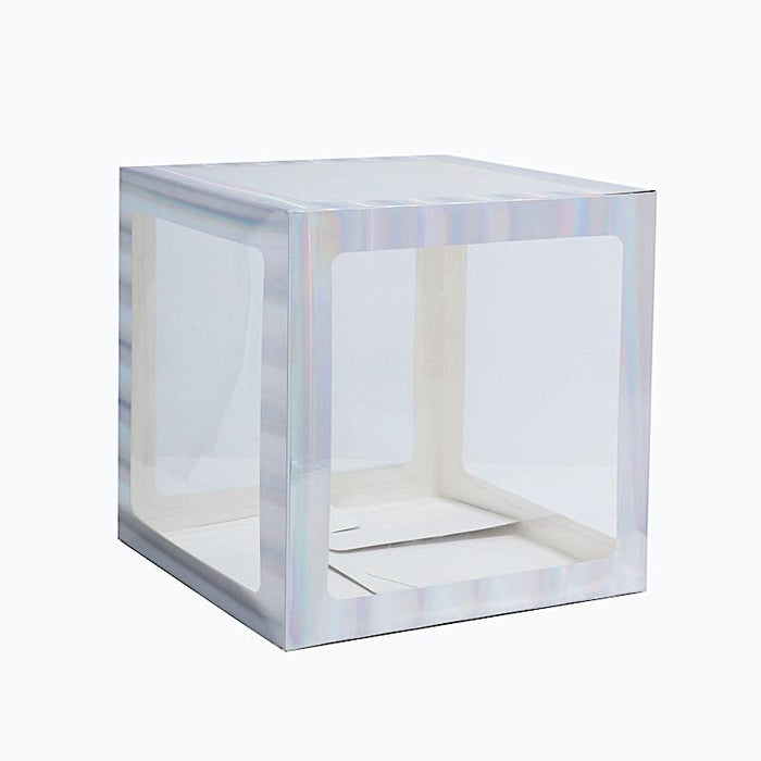 2 pcs 12" Transparent Balloon Boxes with Glittered Trim PROP_BOX_002_12_ABW