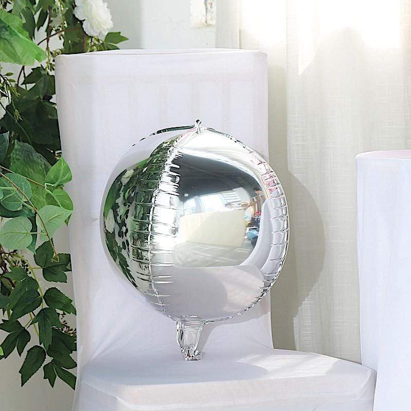 2 pcs 12" wide 4D Orbz Round Mylar Foil Balloons