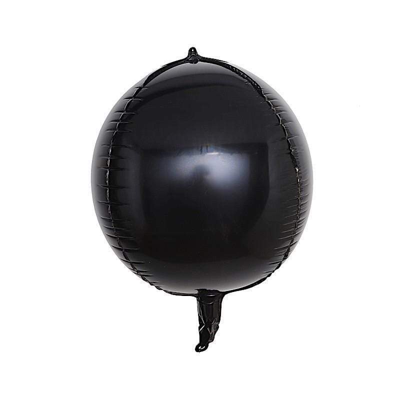 2 pcs 12" wide 4D Orbz Round Mylar Foil Balloons BLOON_FOL0018_13_BLK