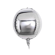 2 pcs 12" wide 4D Orbz Round Mylar Foil Balloons BLOON_FOL0018_13_SILV