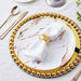 2 pcs 13" Round Mirror Glass Charger Plates with Pearl Rim