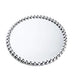 2 pcs 13" Round Mirror Glass Charger Plates with Pearl Rim CHRG_GLAS0006_SILV