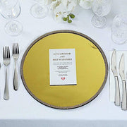 2 pcs 13" Round Mirror Glass Charger Plates with Rhinestone Rim