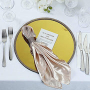 2 pcs 13" Round Mirror Glass Charger Plates with Rhinestone Rim