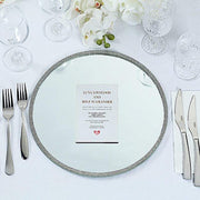 2 pcs 13" Round Mirror Glass Charger Plates with Rhinestone Rim