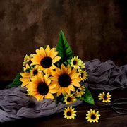 2 pcs 13" tall Faux Silk Sunflower Bouquets - Yellow ARTI_SUN_002_YEL
