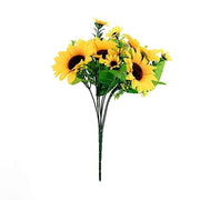 2 pcs 13" tall Faux Silk Sunflower Bouquets - Yellow ARTI_SUN_002_YEL