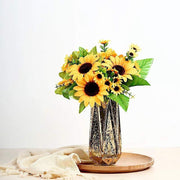 2 pcs 13" tall Faux Silk Sunflower Bouquets - Yellow ARTI_SUN_002_YEL