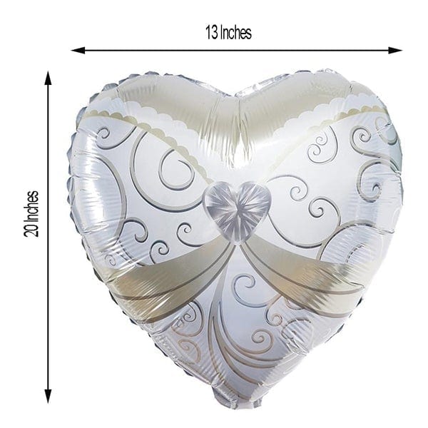 2 pcs 14" Heart Shaped Foil Balloons Set - Wedding Groom Tuxedo and Bride Dress BLOON_FOL0001_20