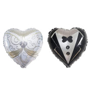 2 pcs 14" Heart Shaped Foil Balloons Set - Wedding Groom Tuxedo and Bride Dress BLOON_FOL0001_20
