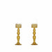 2 pcs 14" tall Lacy Trim Metal with Glass Candle Holders Centerpieces - Gold CHDLR_CAND_028_14_GOLD