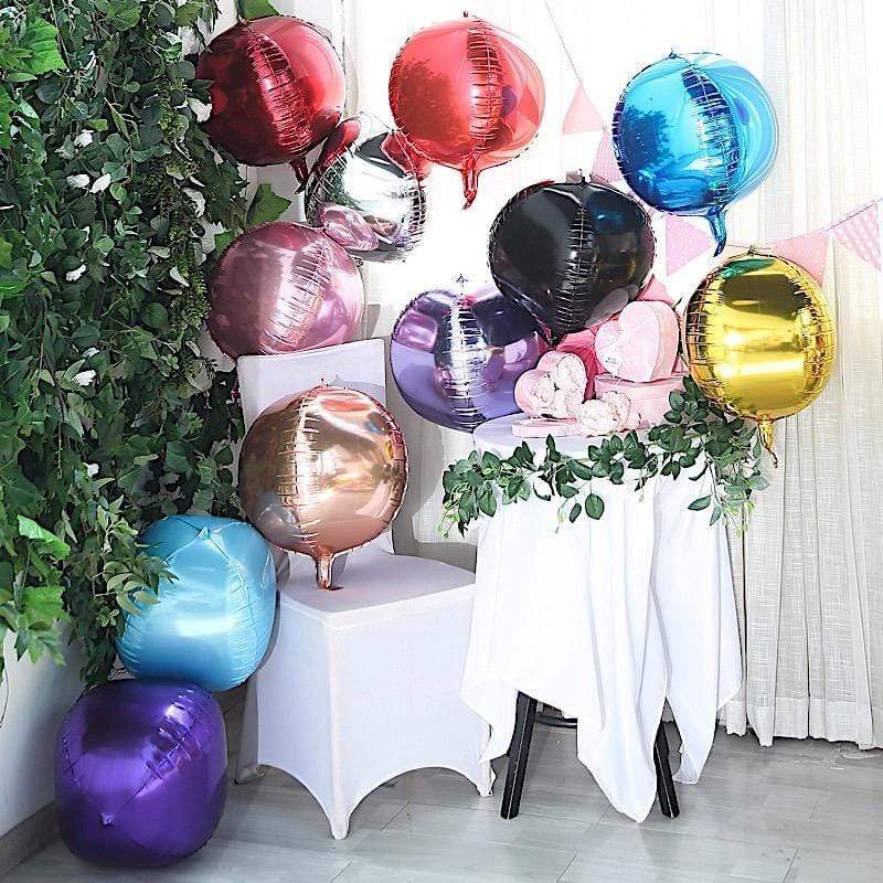 2 pcs 14" wide 4D Orbz Round Mylar Foil Balloons