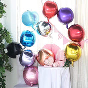 2 pcs 14" wide 4D Orbz Round Mylar Foil Balloons