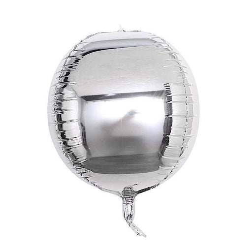 2 pcs 14" wide 4D Orbz Round Mylar Foil Balloons BLOON_FOL0018_17_SILV