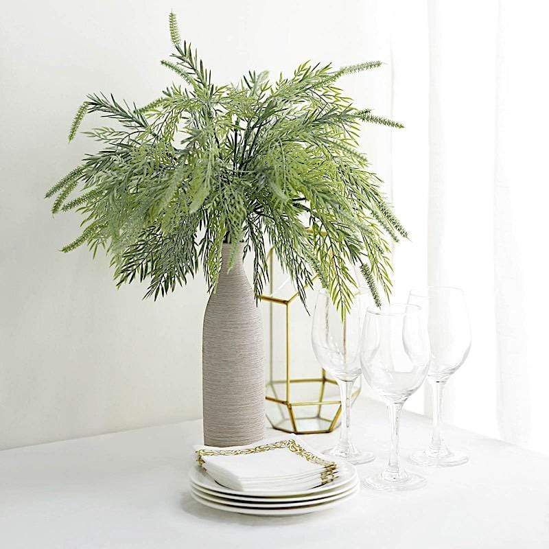 2 pcs 15" Faux Sagebrush Artificial Leaves Greenery Stems - Frosted Green ARTI_FERN_010_FRO