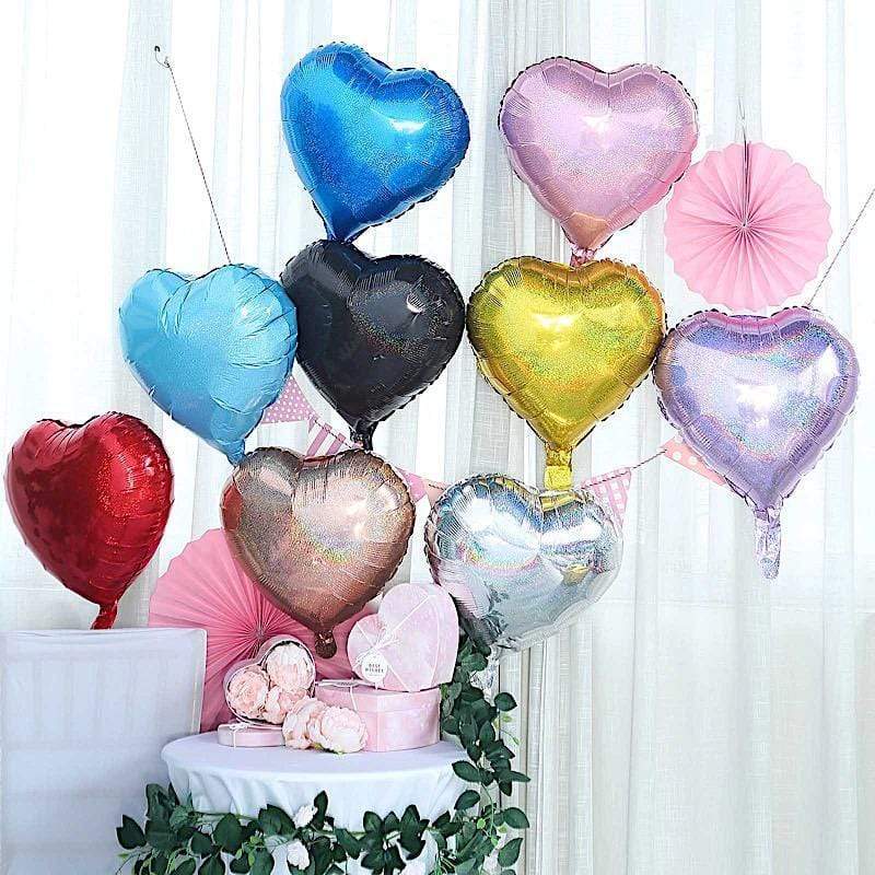 2 pcs 15" wide Hearts Mylar Foil Balloons