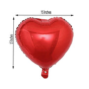 2 pcs 15" wide Hearts Mylar Foil Balloons