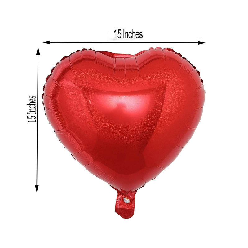 2 pcs 15" wide Hearts Mylar Foil Balloons