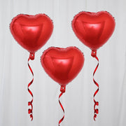 2 pcs 15" wide Hearts Mylar Foil Balloons