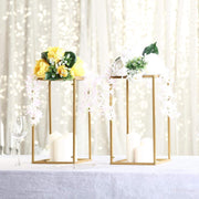 2 pcs 16" tall Geometric Metal Stands Wedding Flower Vase Holders