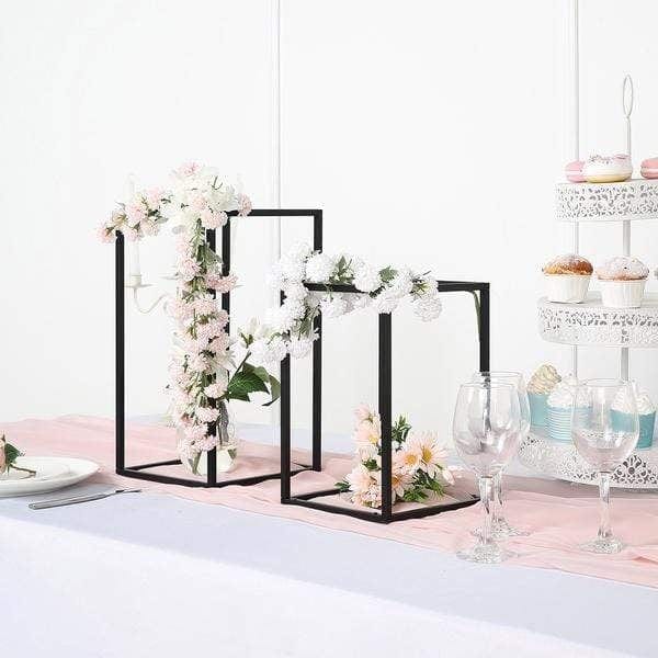 2 pcs 16" tall Geometric Metal Stands Wedding Flower Vase Holders