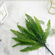 2 pcs 18" Faux Boston Fern Artificial Leaves Greenery Stems - Green