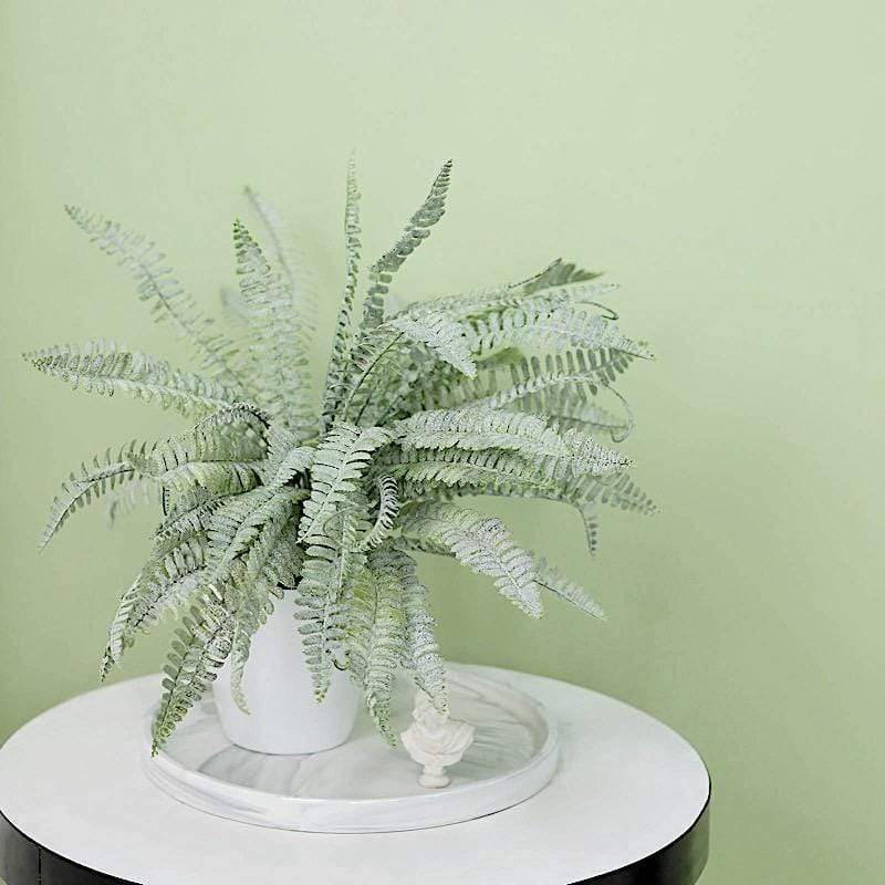 2 pcs 18" Faux Boston Fern Artificial Leaves Greenery Stems - Green