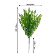 2 pcs 18" Faux Boston Fern Artificial Leaves Greenery Stems - Green