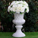 2 pcs 18" tall Decorative Italian Pedestal Beaded Flower Pots Vases - White PROP_ROMA_12