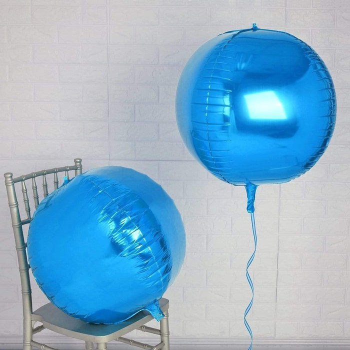 2 pcs 18" wide 4D Orbz Round Balls Mylar Foil Balloons