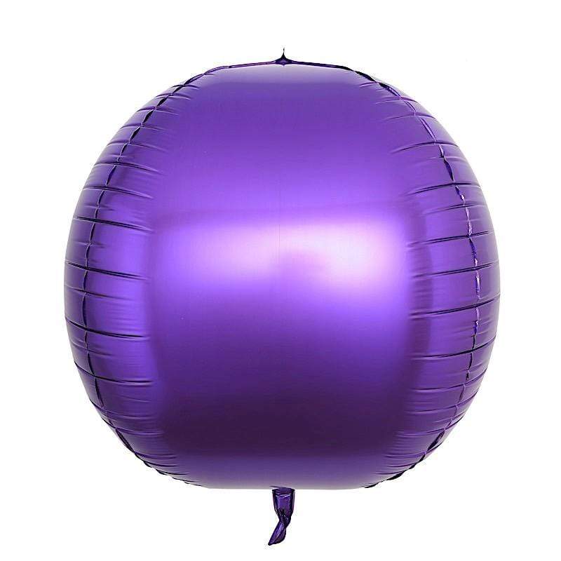 2 pcs 18" wide 4D Orbz Round Balls Mylar Foil Balloons BLOON_FOL0018_24_PURP