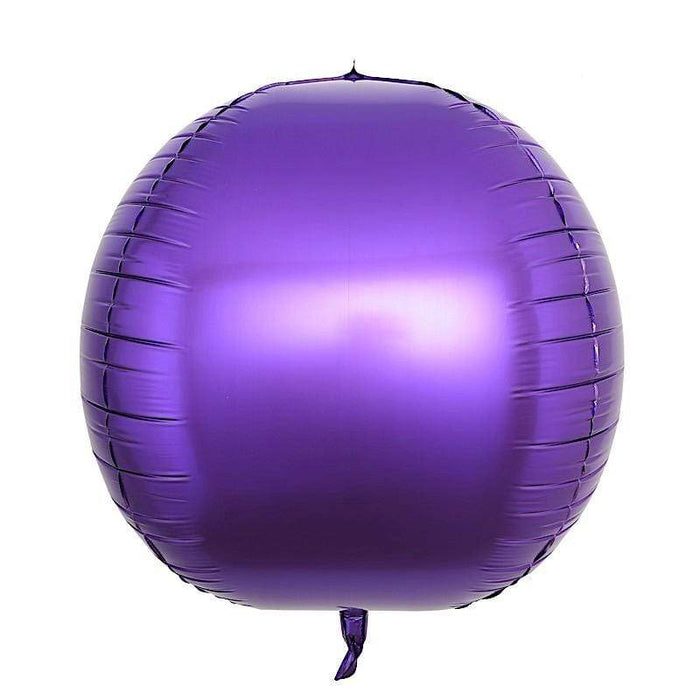 2 pcs 18" wide 4D Orbz Round Balls Mylar Foil Balloons BLOON_FOL0018_24_PURP