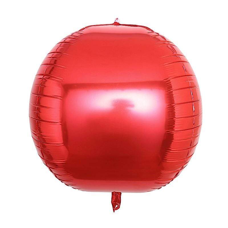 2 pcs 18" wide 4D Orbz Round Balls Mylar Foil Balloons BLOON_FOL0018_24_RED