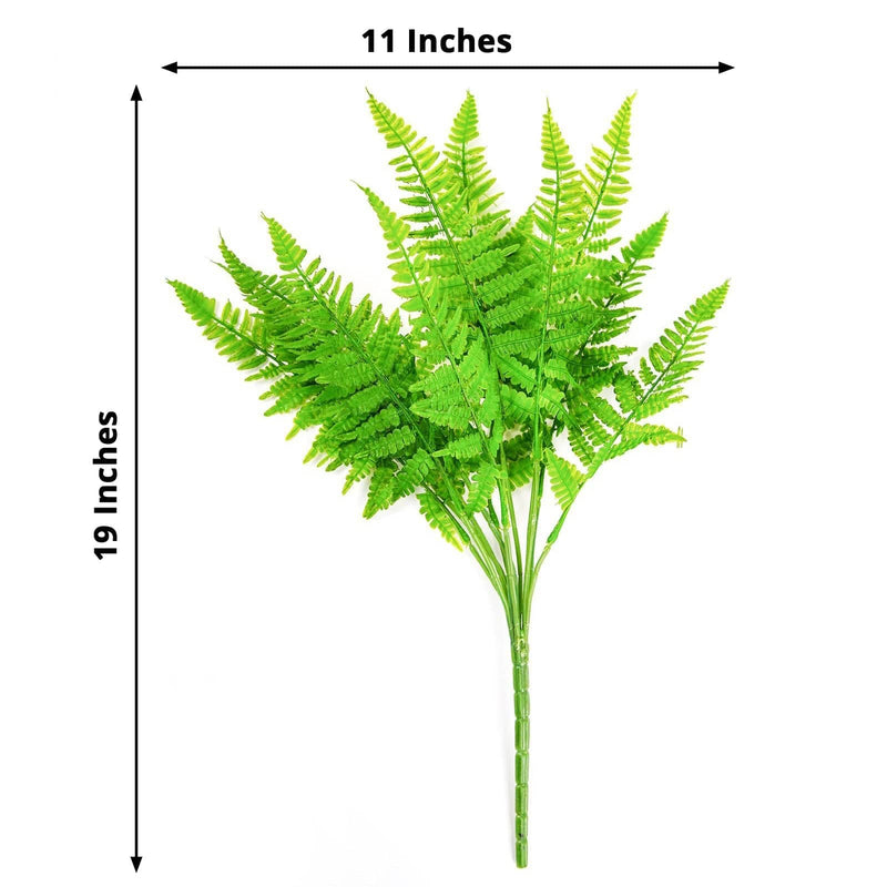 2 pcs 19" Faux Boston Fern Artificial Leaves Greenery Stems - Green ARTI_FERN_008_GRN