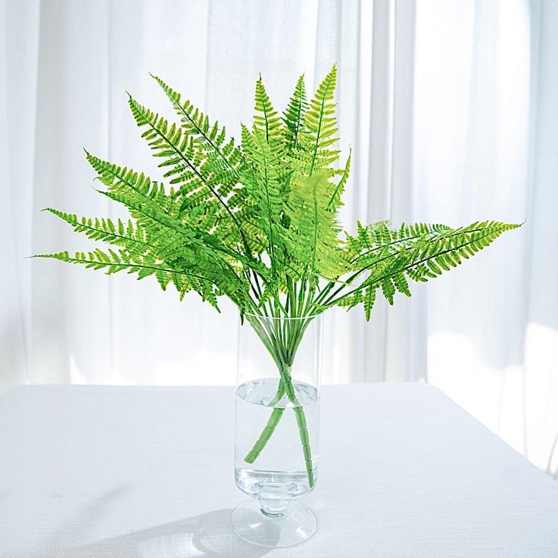 2 pcs 19" Faux Boston Fern Artificial Leaves Greenery Stems - Green ARTI_FERN_008_GRN