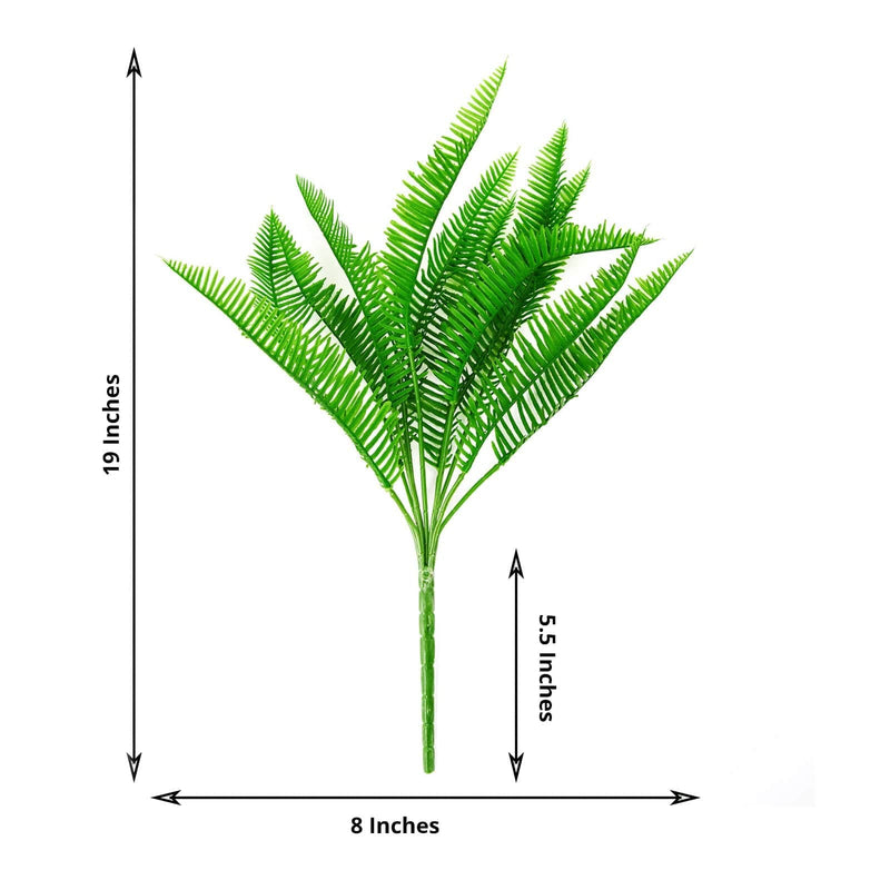 2 pcs 19" Faux Cycas Fern Artificial Leaves Greenery Stems - Green ARTI_FERN_002_S_GRN
