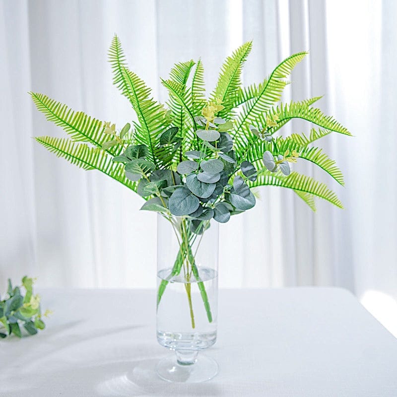 2 pcs 19" Faux Cycas Fern Artificial Leaves Greenery Stems - Green ARTI_FERN_002_S_GRN