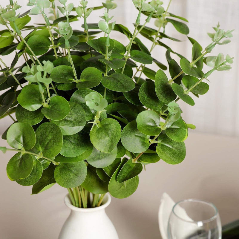 2 pcs 19" tall Eucalyptus Artificial Greenery Bushes