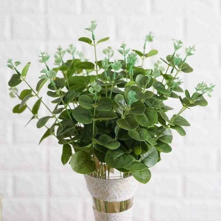 2 pcs 19" tall Eucalyptus Artificial Greenery Bushes