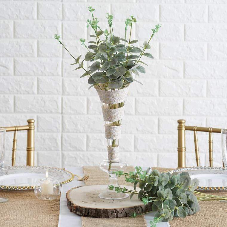2 pcs 19" tall Eucalyptus Artificial Greenery Bushes