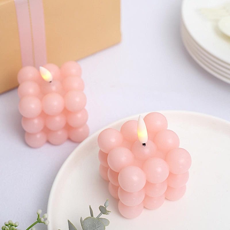2 pcs 2" Battery Operated Flameless Bubble LED Candles