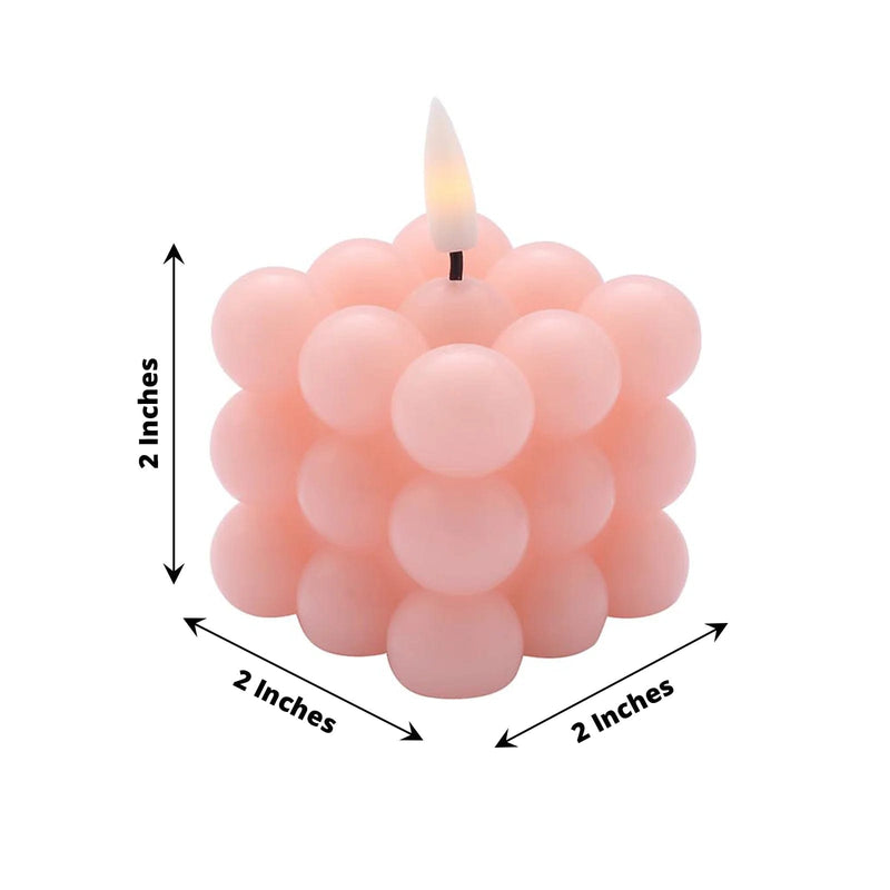 2 pcs 2" Battery Operated Flameless Bubble LED Candles