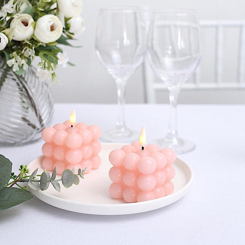 2 pcs 2" Battery Operated Flameless Bubble LED Candles