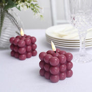 2 pcs 2" Battery Operated Flameless Bubble LED Candles